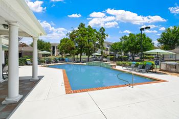 Outdoor saltwater pool with sundeck